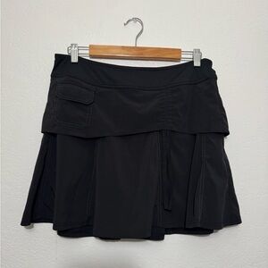Athleta Skort Skirt Womens Size 8P Black Whatever Lined Stretch Tennis Golf Gym